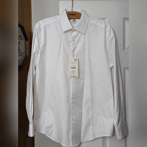 Zara Textured Weave Twill Dress Shirt - Picture 2 of 7